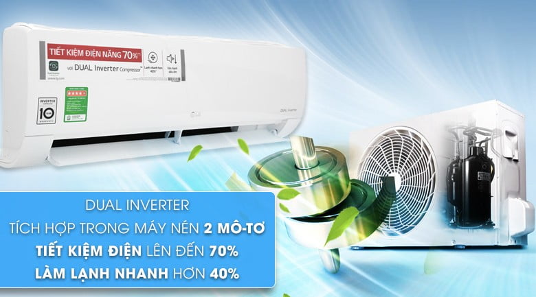 Máy lạnh LG Inverter 1.5 HP V13ENH - Công nghệ Dual Inverter - Máy lạnh LG Inverter 1.5 HP V13ENH