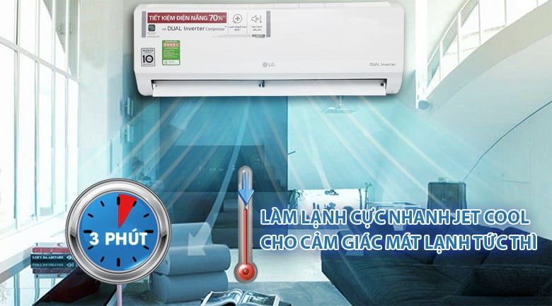 Máy lạnh LG Inverter 1.5 HP V13ENH - Jet Cool - Máy lạnh LG Inverter 1 HP V10ENV