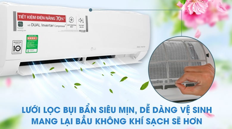 Máy lạnh LG Inverter 1.5 HP V13ENH - Lưới lọc bụi siêu mịn - Máy lạnh LG Inverter 1.5 HP V13ENH